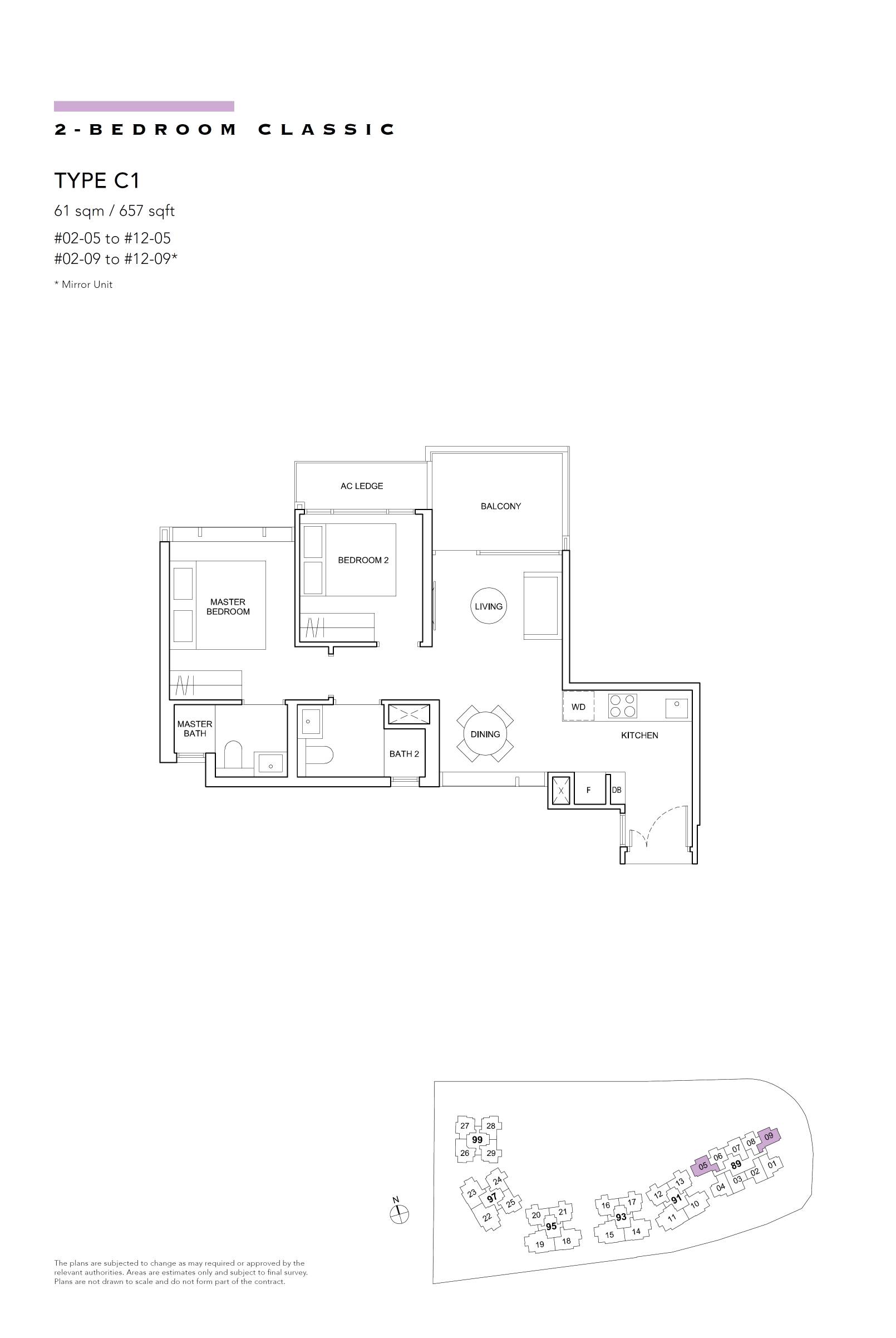 Hyll On Holland 1 Bedroom Floor Plan 3